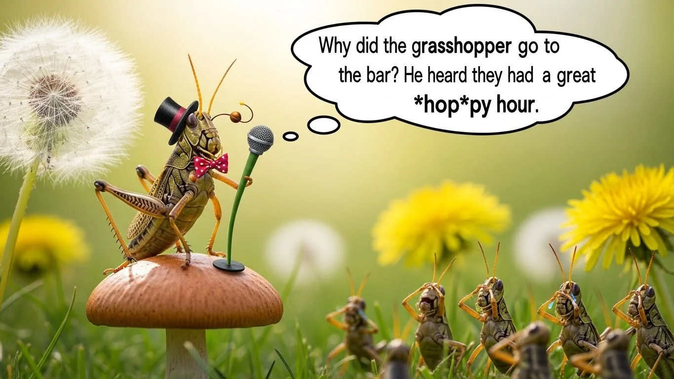 Cute Grasshopper Puns for Kids