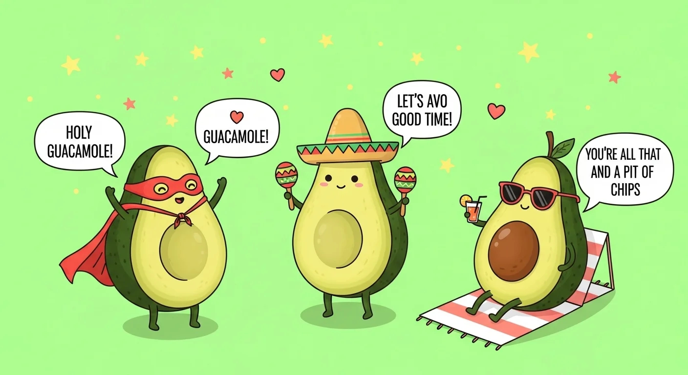 Cute avocado puns