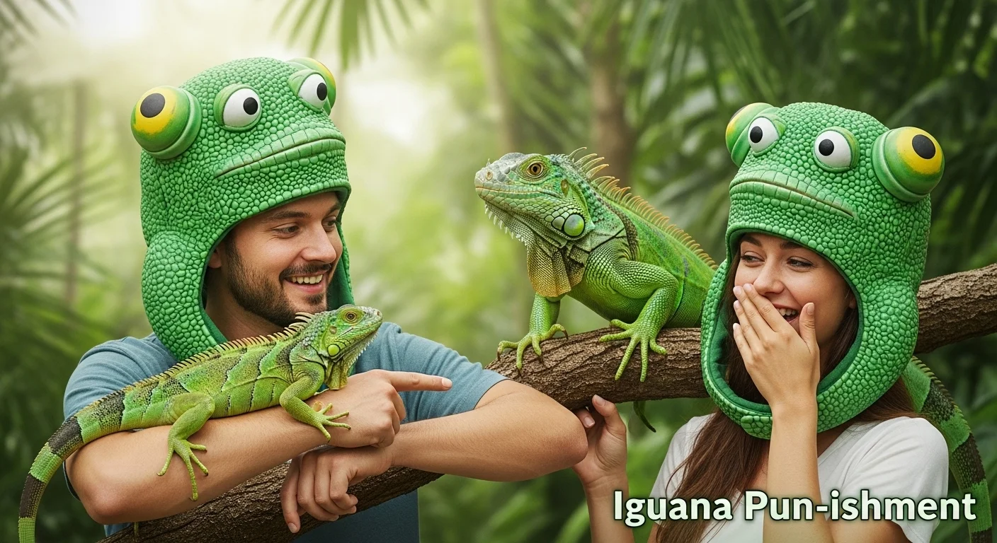 Work and Study Iguana Puns