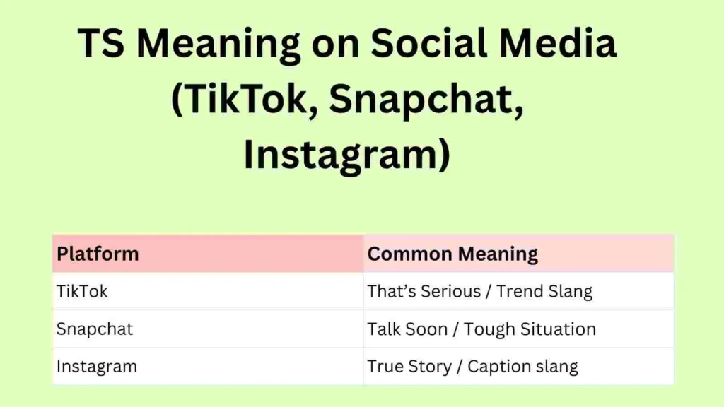 TS Meaning on Social Media (TikTok, Snapchat, Instagram)
