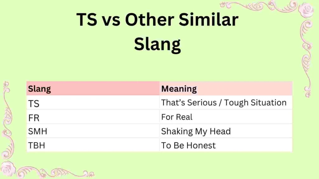 TS vs Other Similar Slang