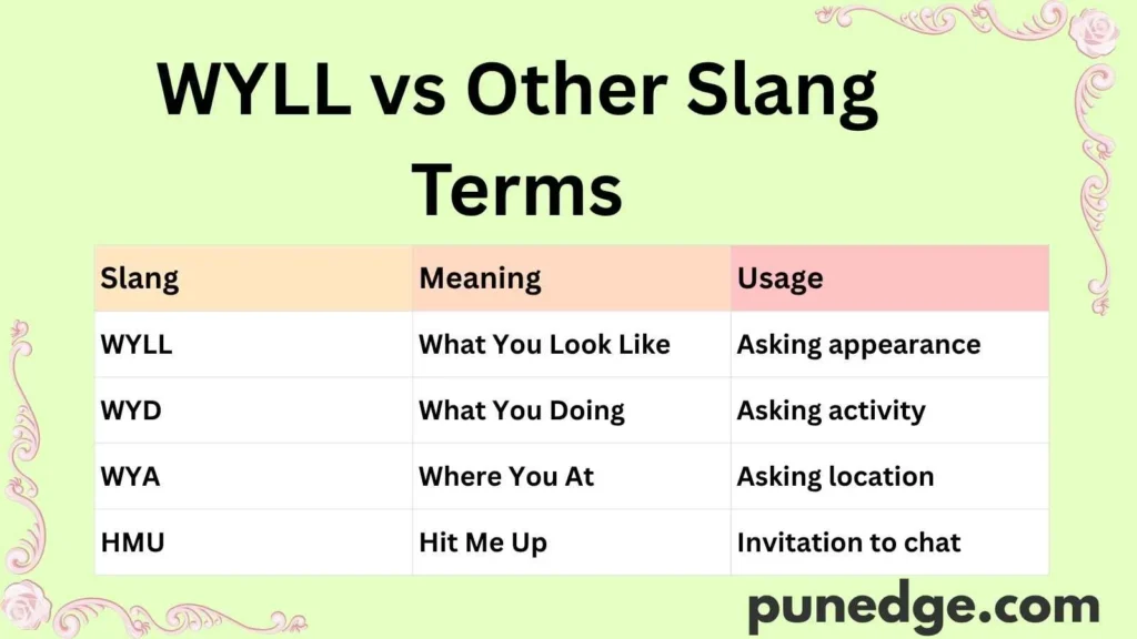 WYLL vs Other Slang Terms