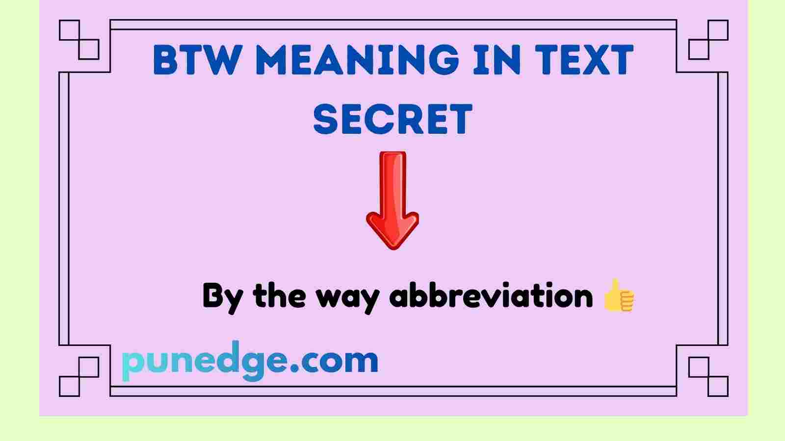 BTW Meaning in Text Secret