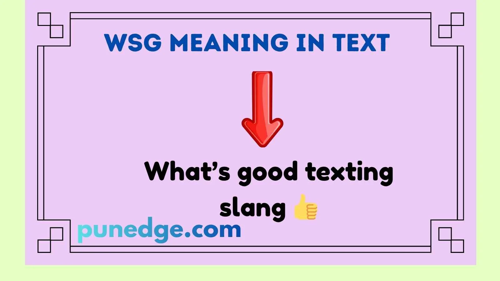 WSG Meaning in Text