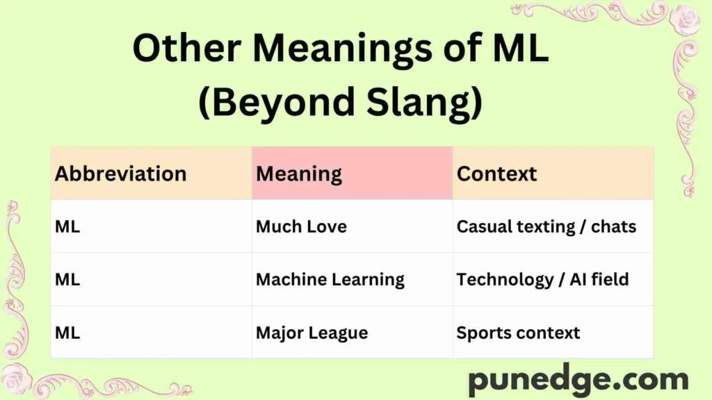 Other Meanings of ML (Beyond Slang)
